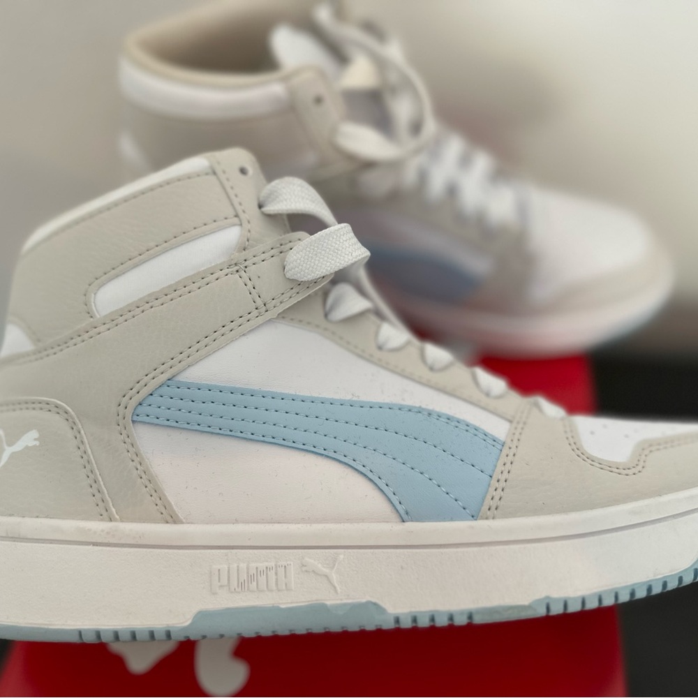 Puma Women’s High-Top Sneakers - White and Blue